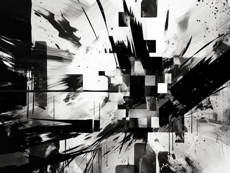 Distorted Reality Abstract Black And White 1