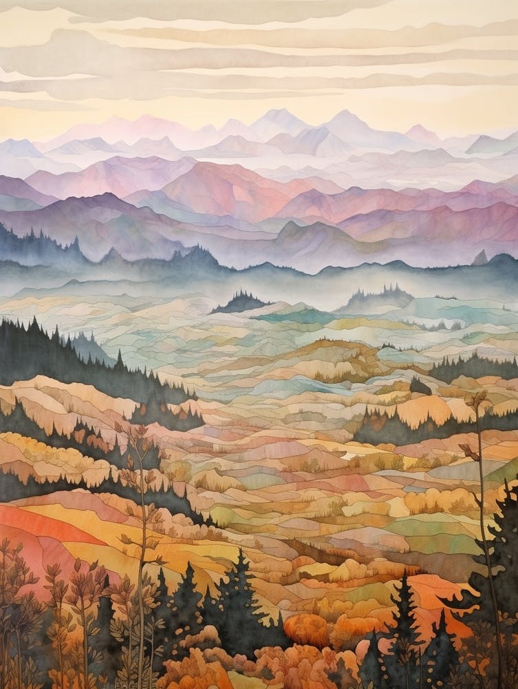 Autumn National Park Painting Olympic National Park Usa 2