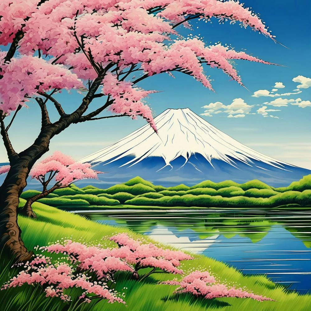 Cherry Blossoms On The Lake