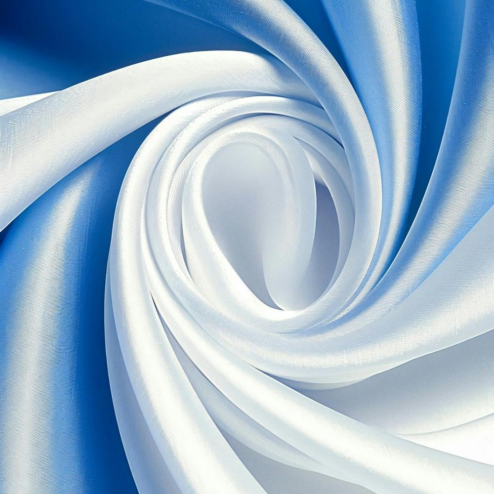 Blue And White Silk
