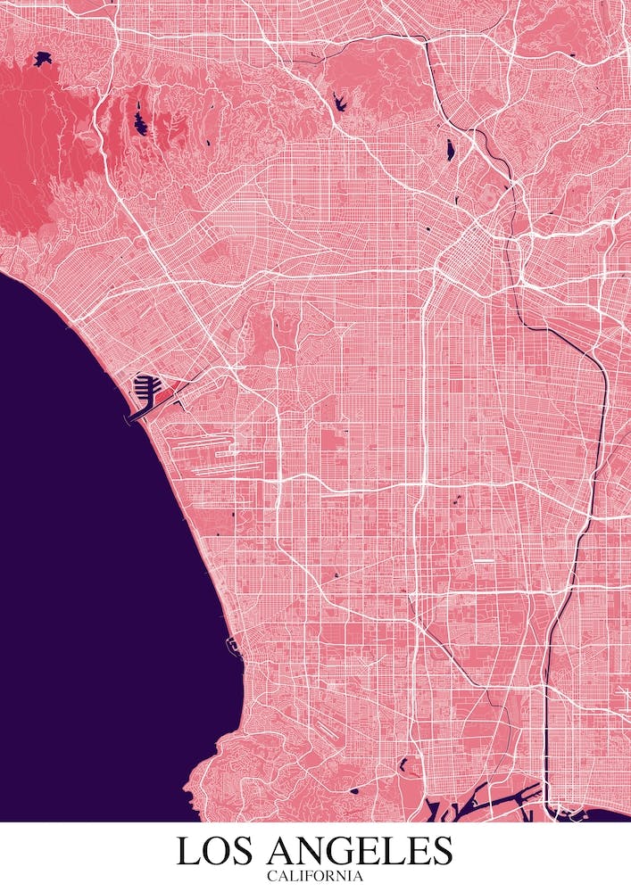 Los Angeles California Pink Purple