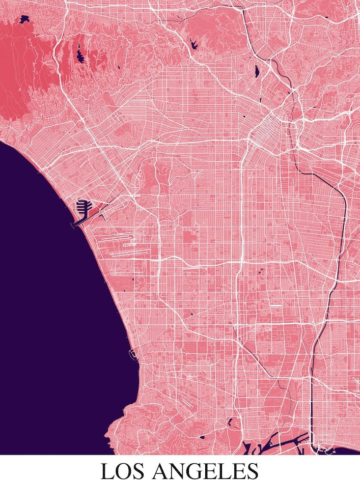 Los Angeles California Pink Purple