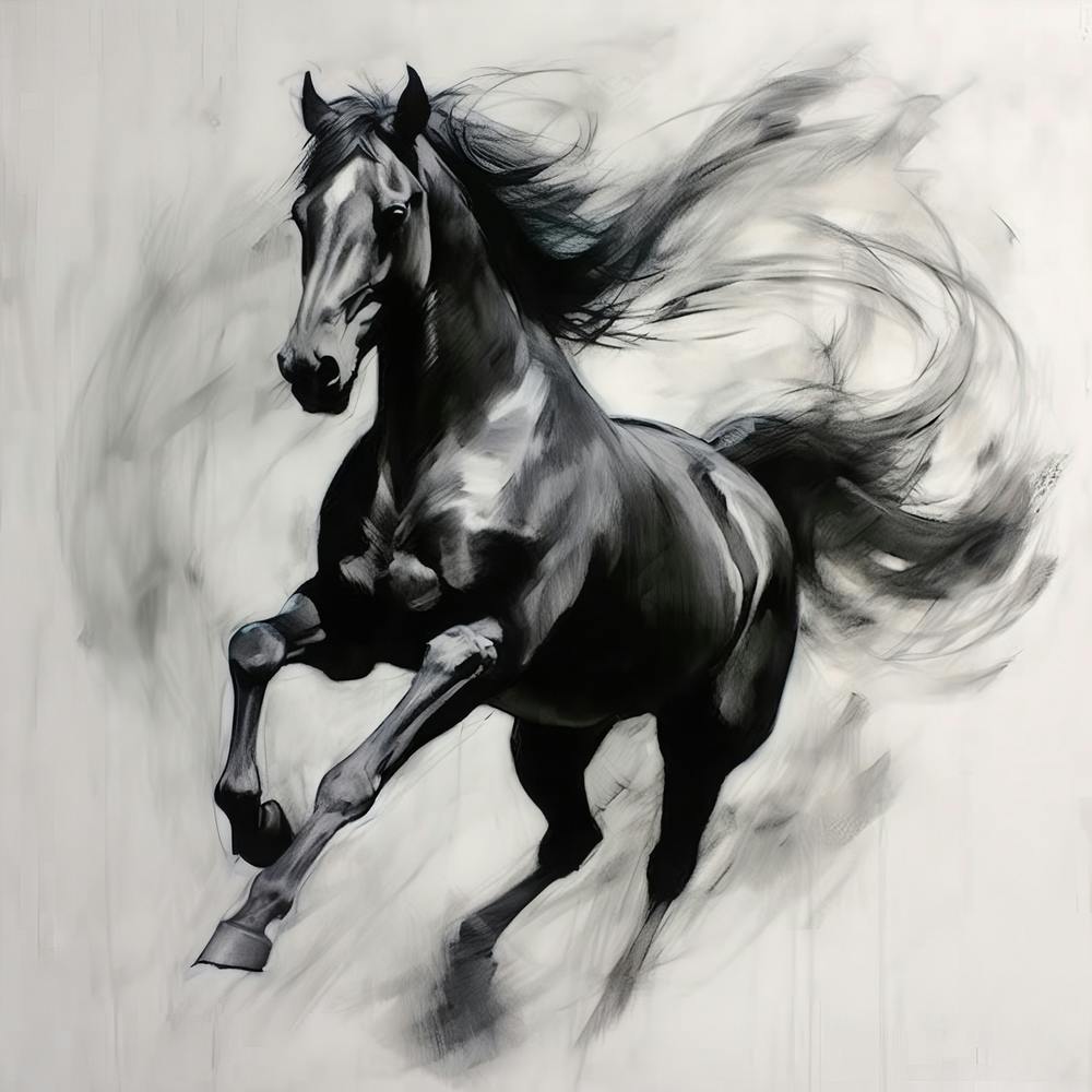 Abstrakt Charchoalhorseirena