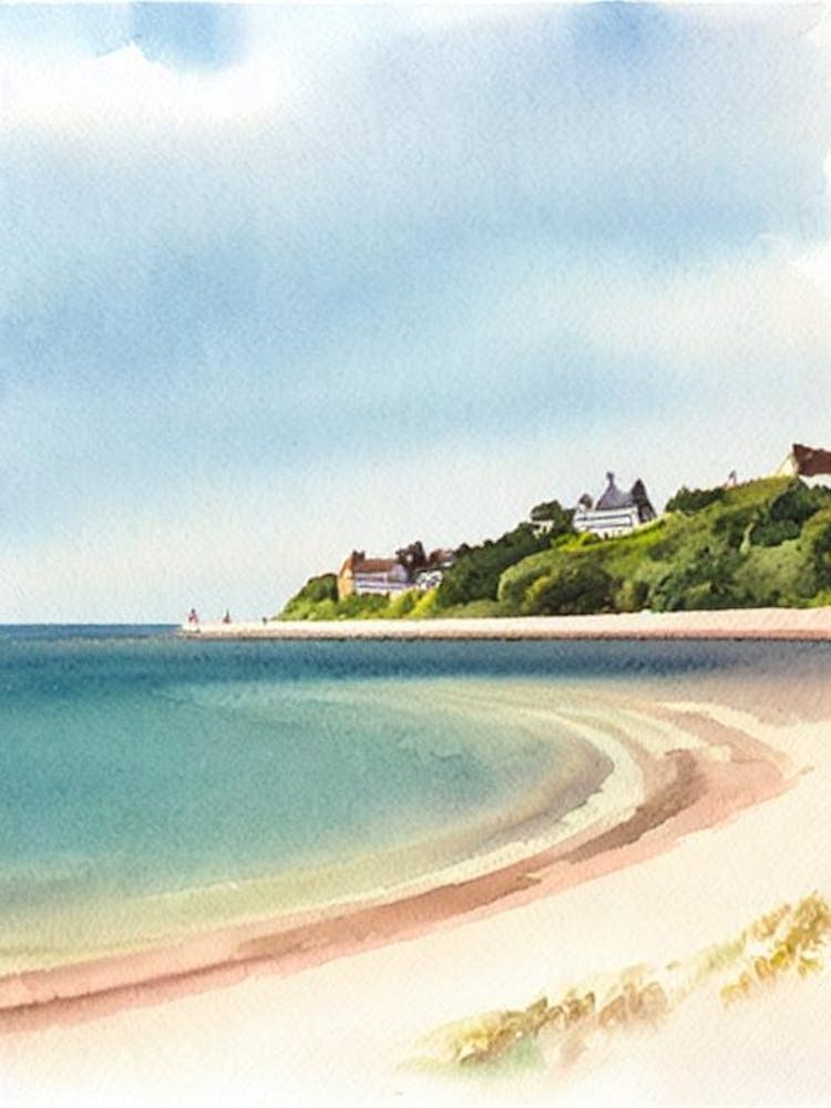 Shanklin Beach, Isle Of Wight Watercolour