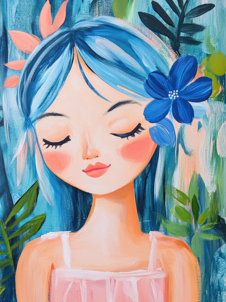 Little Girl With Blue Hair