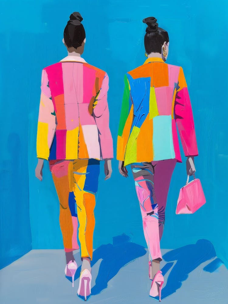 Two Women In Colorful Suits 2