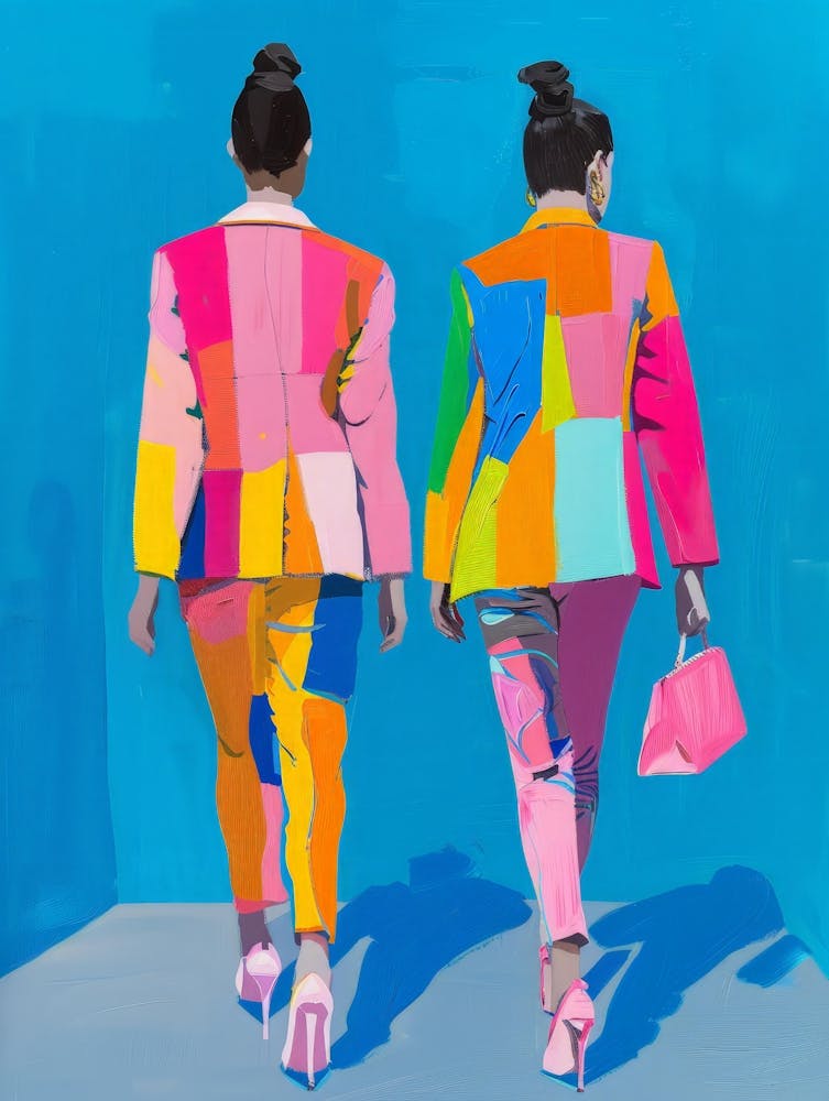Two Women In Colorful Suits 2