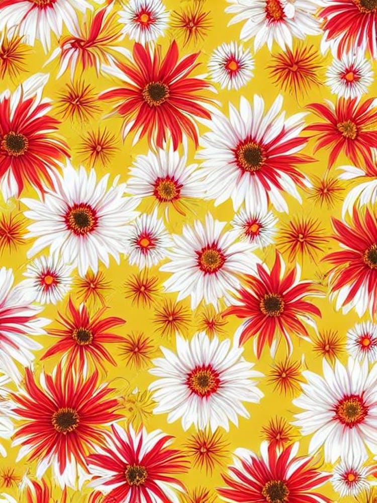 Yellow Coneflower Floral Print Warm Tones 2 Flower