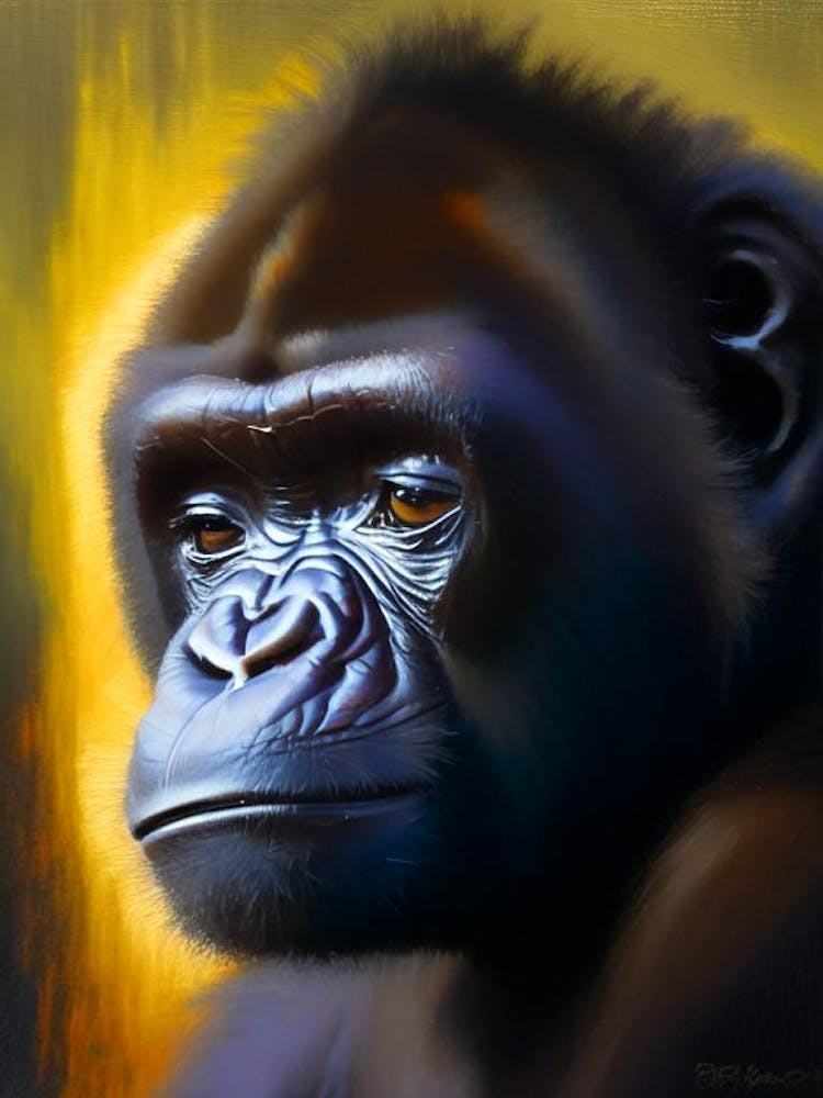 Baby Gorilla Gorillas Bright Neon 1