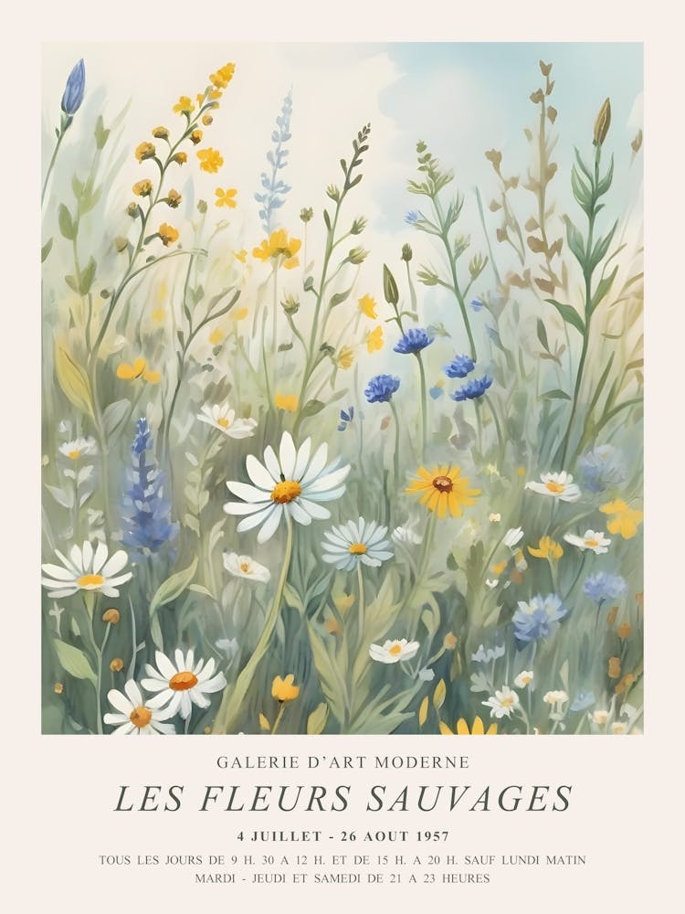 Claude Monet Style Art Exhibition Wildflowers Modern Art Gallery