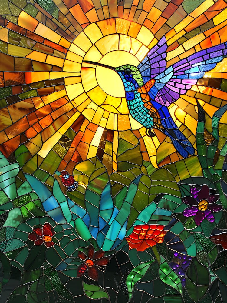 Hummingbird Stained Glass 22