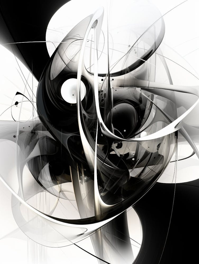 Quantum Entanglement Abstract Black And White 2