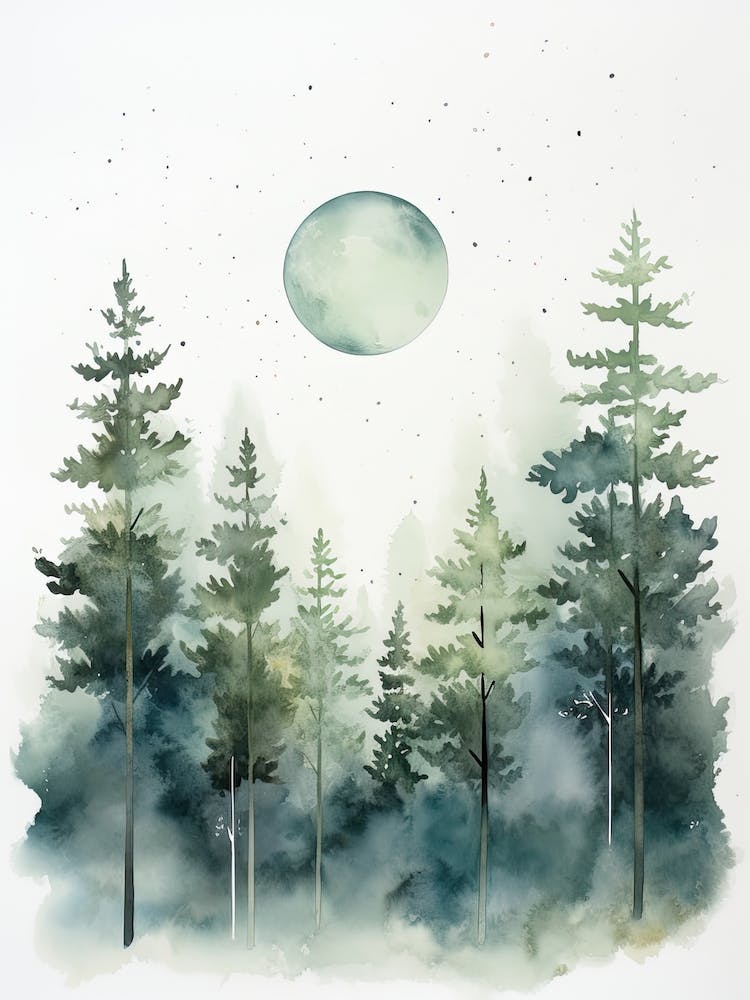 Watercolour Of Tarkine Rainforest   Tasmania Australia 1