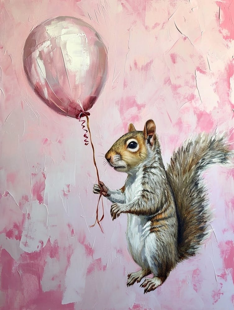 Cute Squirrel 1 With Balloon