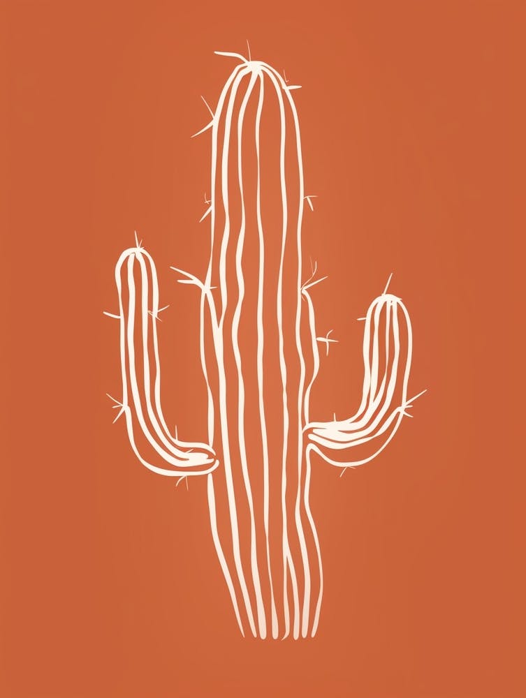 Cactus Line Drawing Ladyfinger Cactus 1