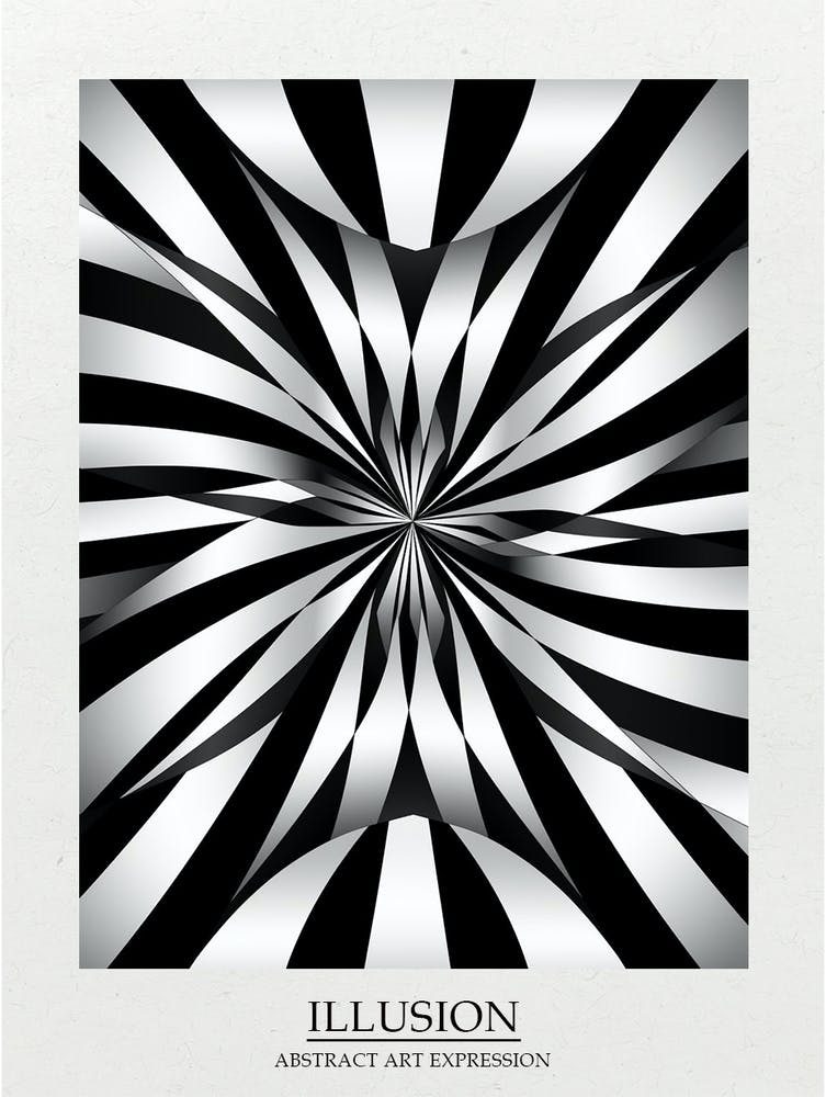 Illusion Abstract Black And White 1 Poster