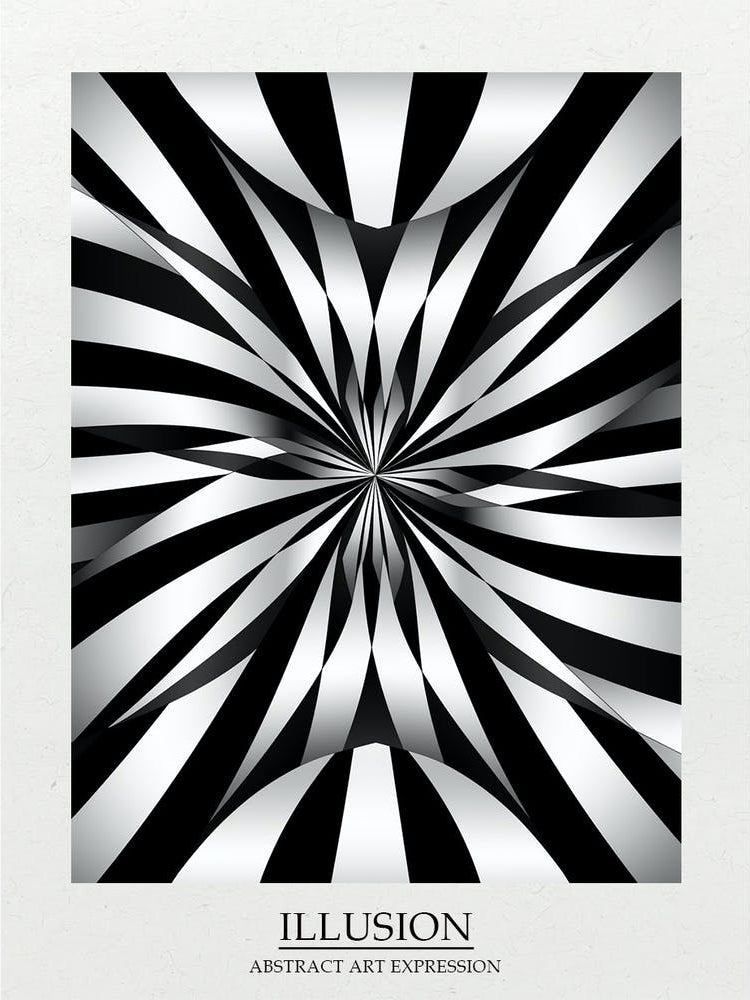 Illusion Abstract Black And White 1 Poster