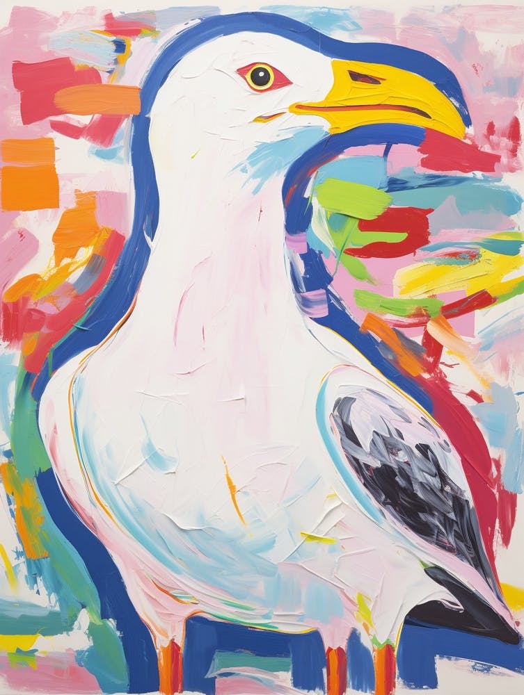 Colourful Bird Painting Seagull 2