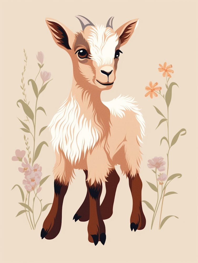 Baby Animal Illustration  Goat 4