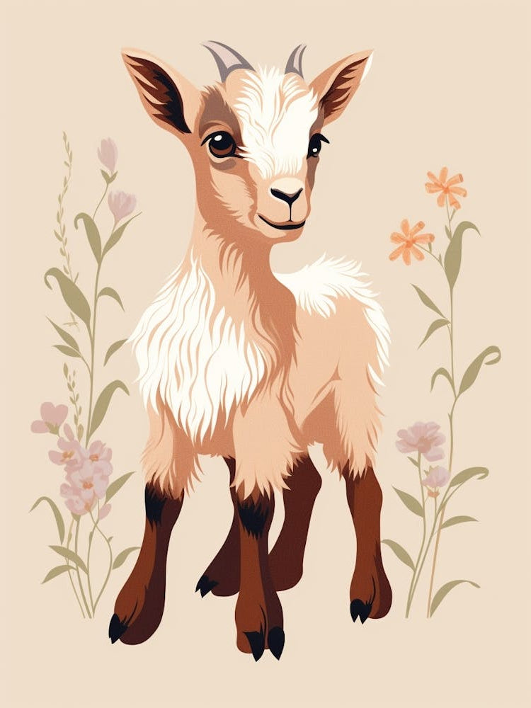 Baby Animal Illustration  Goat 4