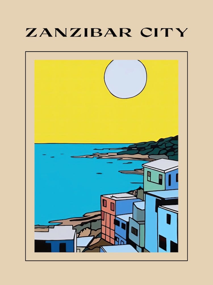 Minimal Design Style Of Zanzibar City, Tanzania1 Poster