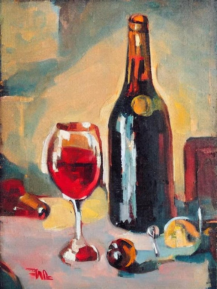 Semillon Oil 1 Painting Cocktail Poster