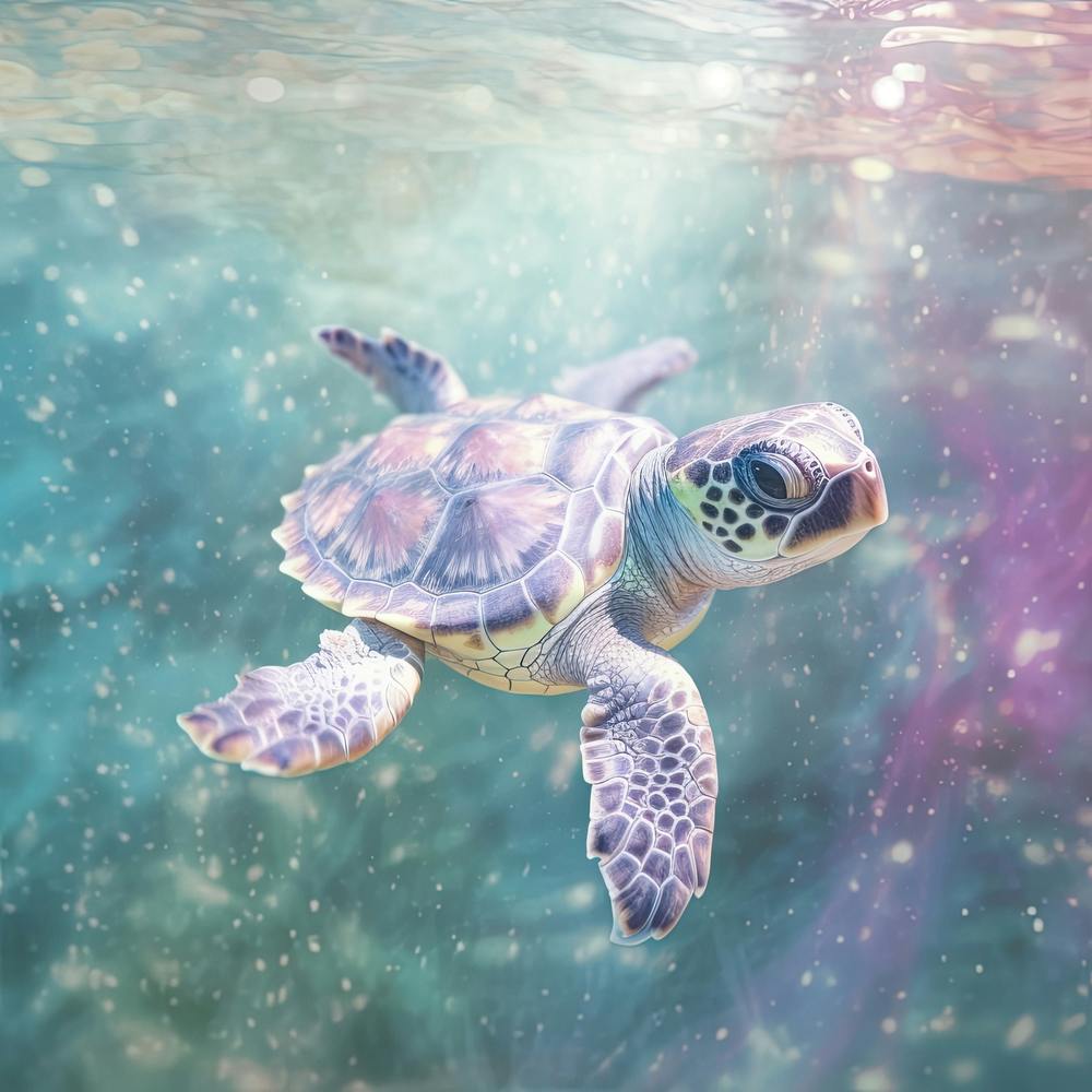 Baby Sea Turtle Underwater