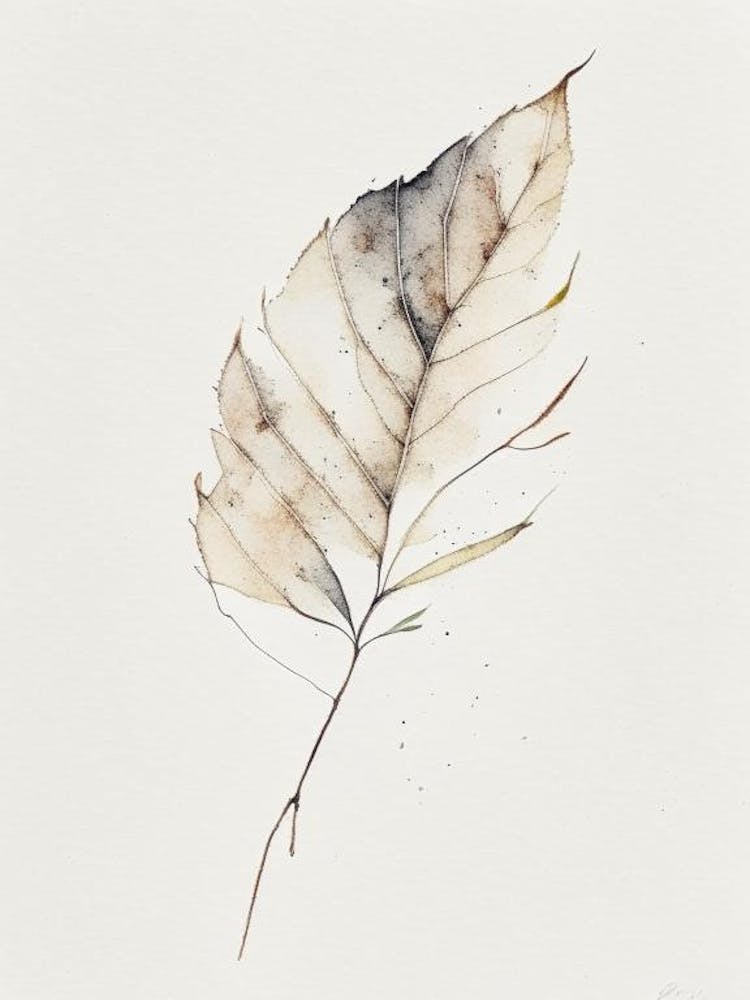 Ash Leaf Minimalist Watercolour 2