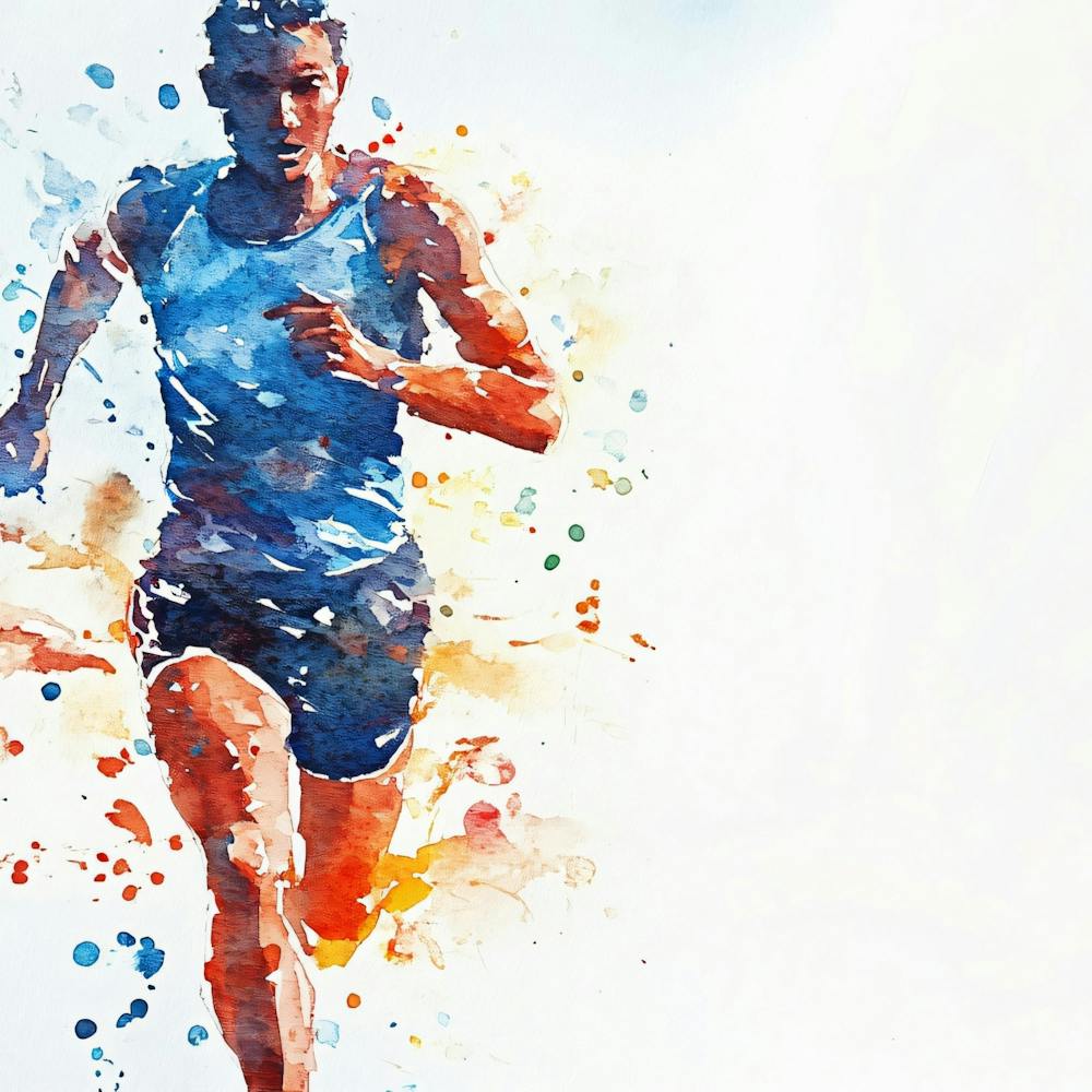 Watercolor Athlete Running