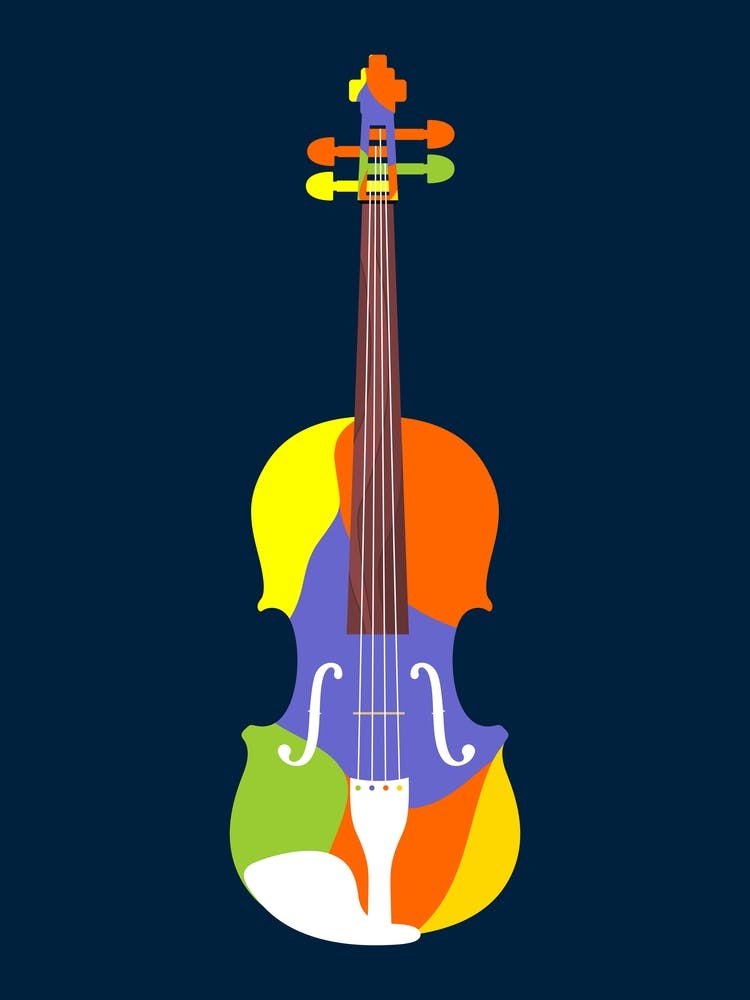 Violin Colorful Pop Art
