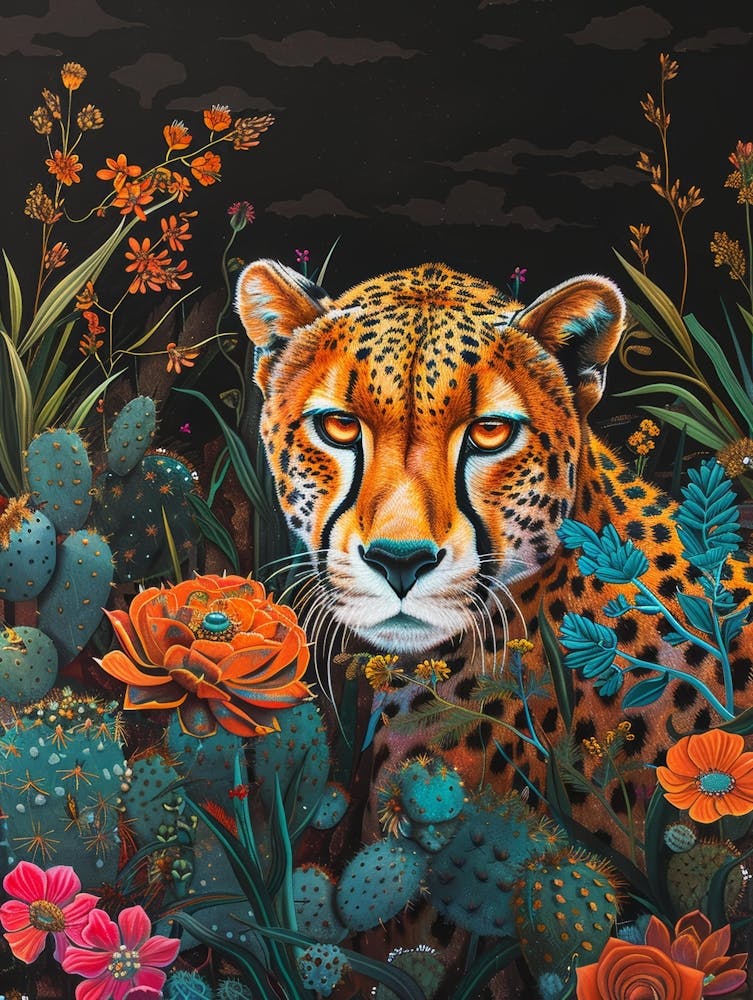 Cheetah In The Desert