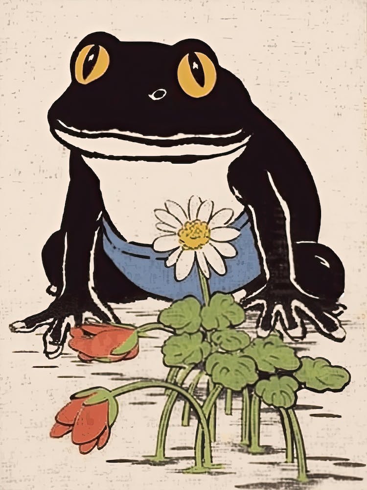 Frog In The Garden,  Matsumoto Hoji Inspired Japanese 9