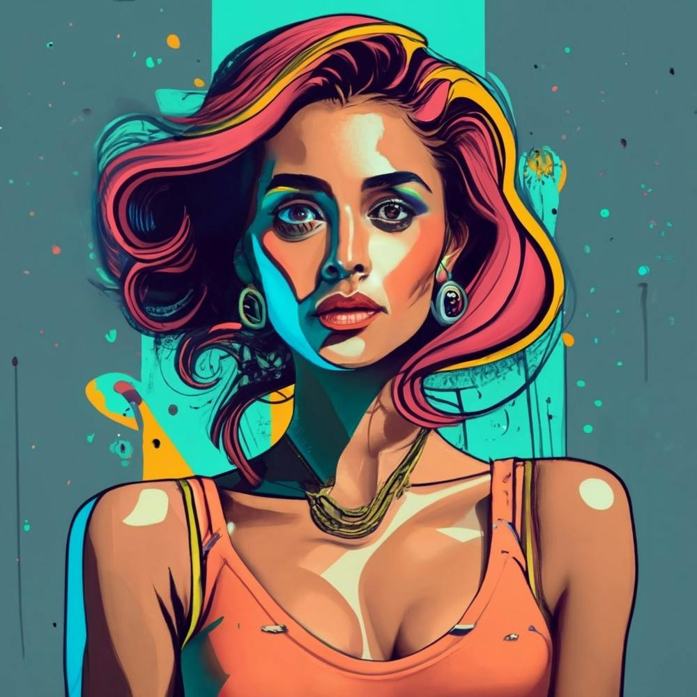 Girl With Colorful Hair
