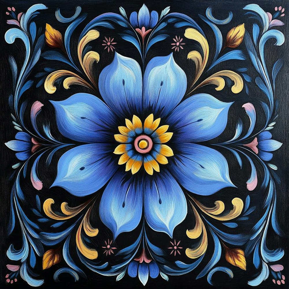 Blue Flower Art 2