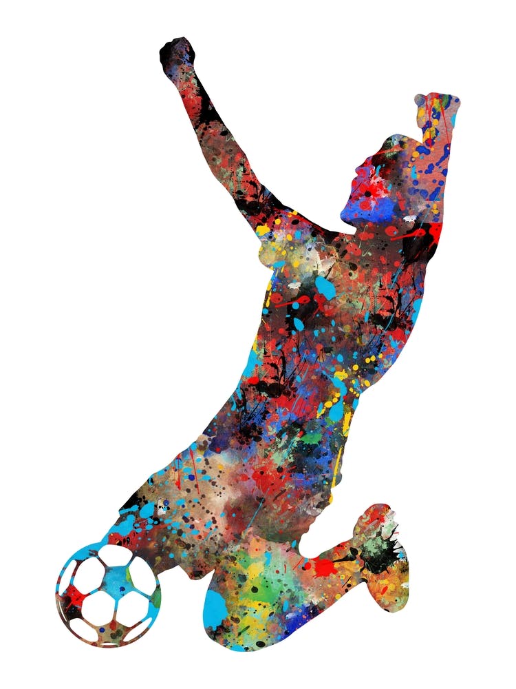 Male Soccer Player Watercolor