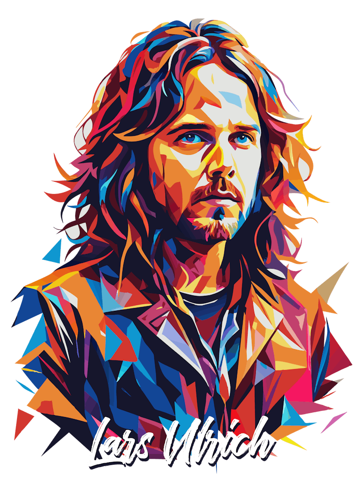 Metallica Lars Ulrich 02 Portrait Music Icon Style WPAP Pop Art