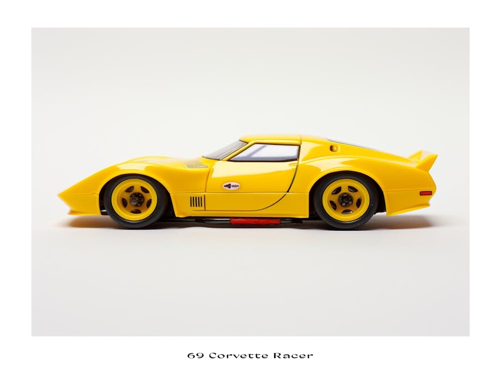 Toy Car 69 Corvette Racer Yellow Poster