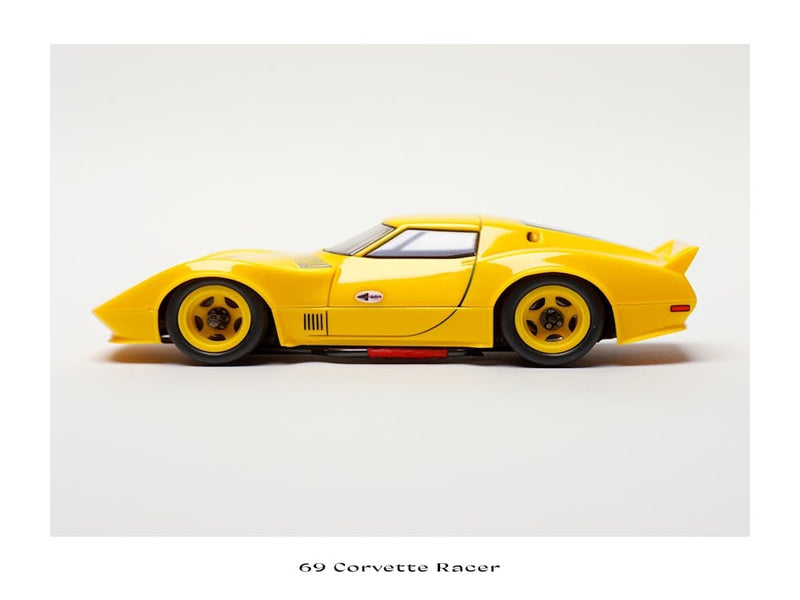 Toy Car 69 Corvette Racer Yellow Poster