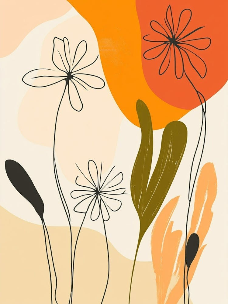 Abstract Flowers Canvas Print 4