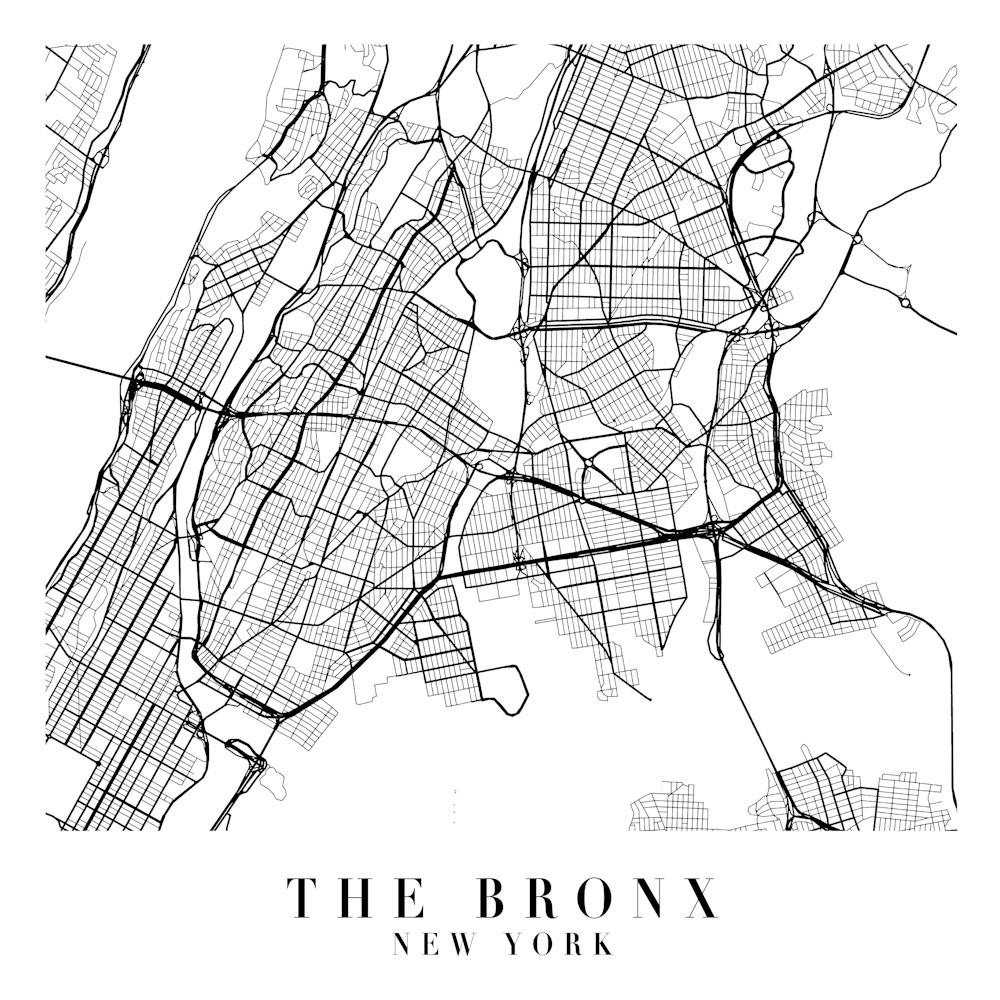 The Bronx New York Street Map Minimal Square
