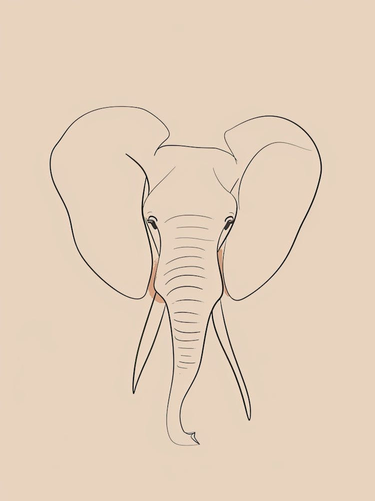 Elephant - Boho, Line Art 13