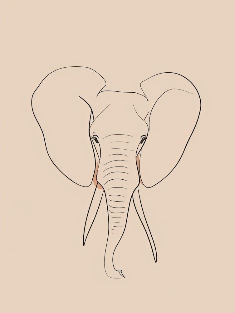 Elephant - Boho, Line Art 13