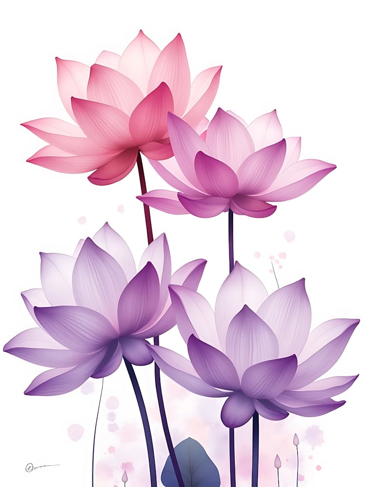 Dusky Rose Petals On Cream Canvas