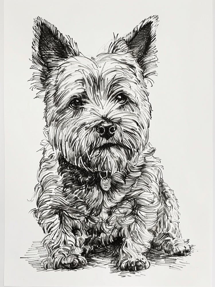 Terrier Dog Line Sketch 4