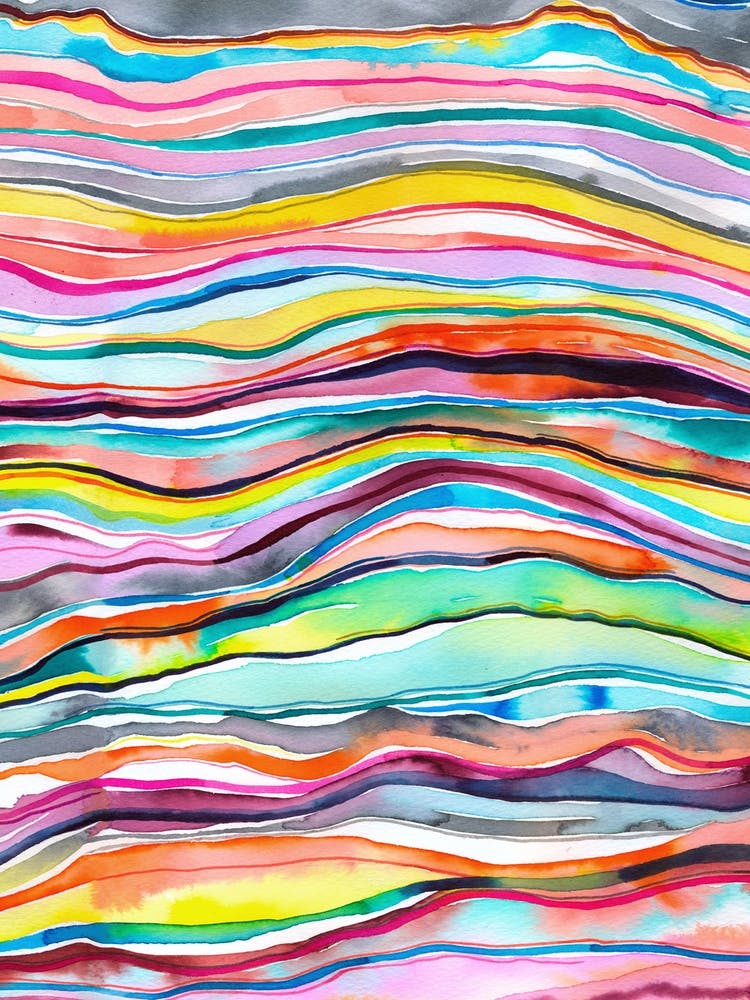 Mineral Layers Watercolor Colorful