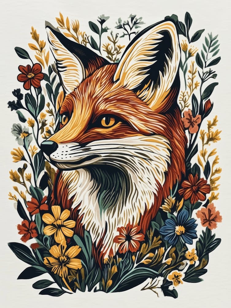 Fox In Flowers