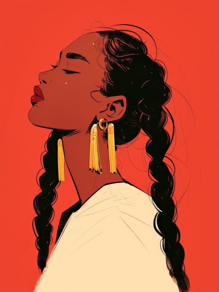 Black Girl With Earrings 1
