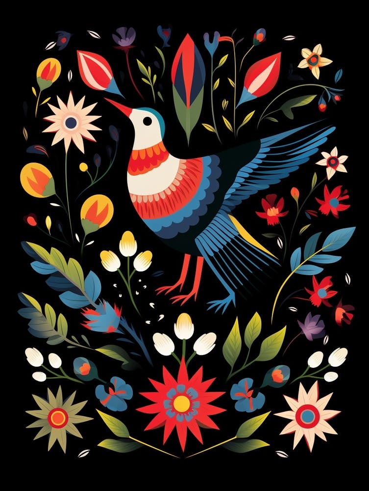 Folk Bird Illustration Chimney Swift 3