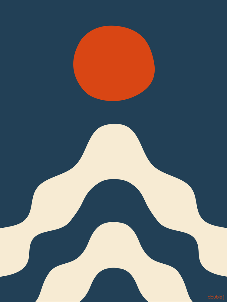 Open Your Mind Navy Blue And Off White Playful Wavy