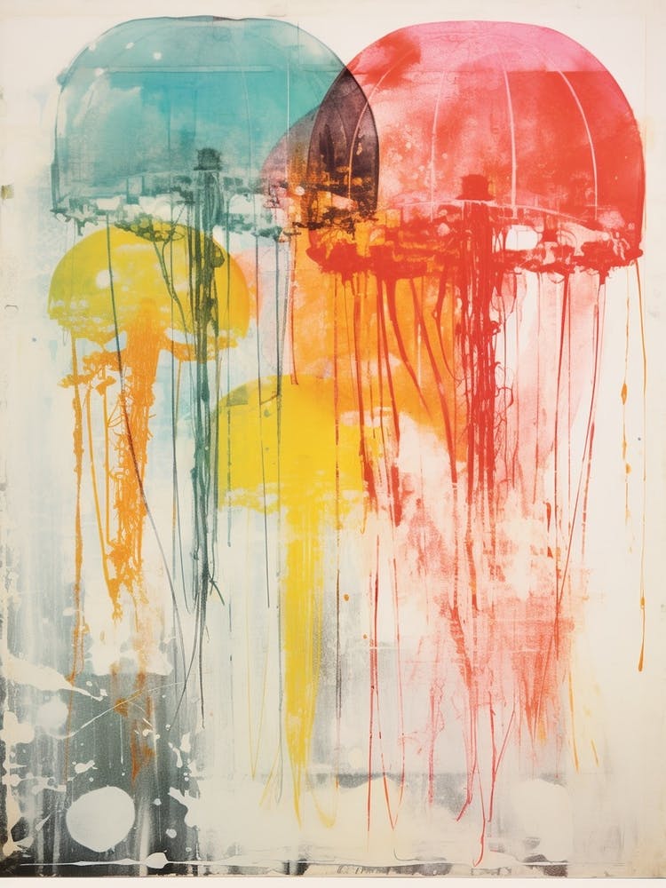 Jellyfish Risograph Inspired 2